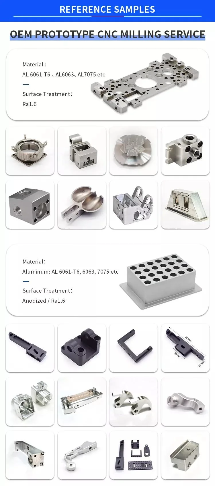 OEM Machined Factory Machined Manufacturing Customized Aluminum Steel Metal CNC Milling Machining Service